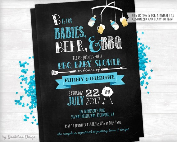 babies beer bbq baby shower invitation