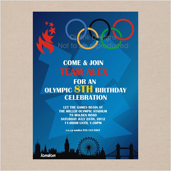 sale olympic games party invitation
