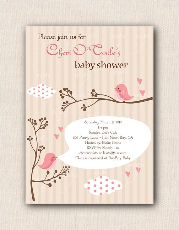 love birds shower invitation bridal baby