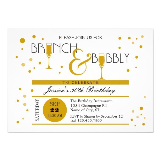 brunch and bubbly birthday invitation
