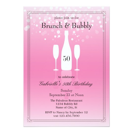 brunch and bubbly birthday invitation
