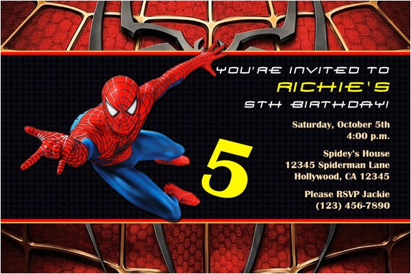 spiderman invitations