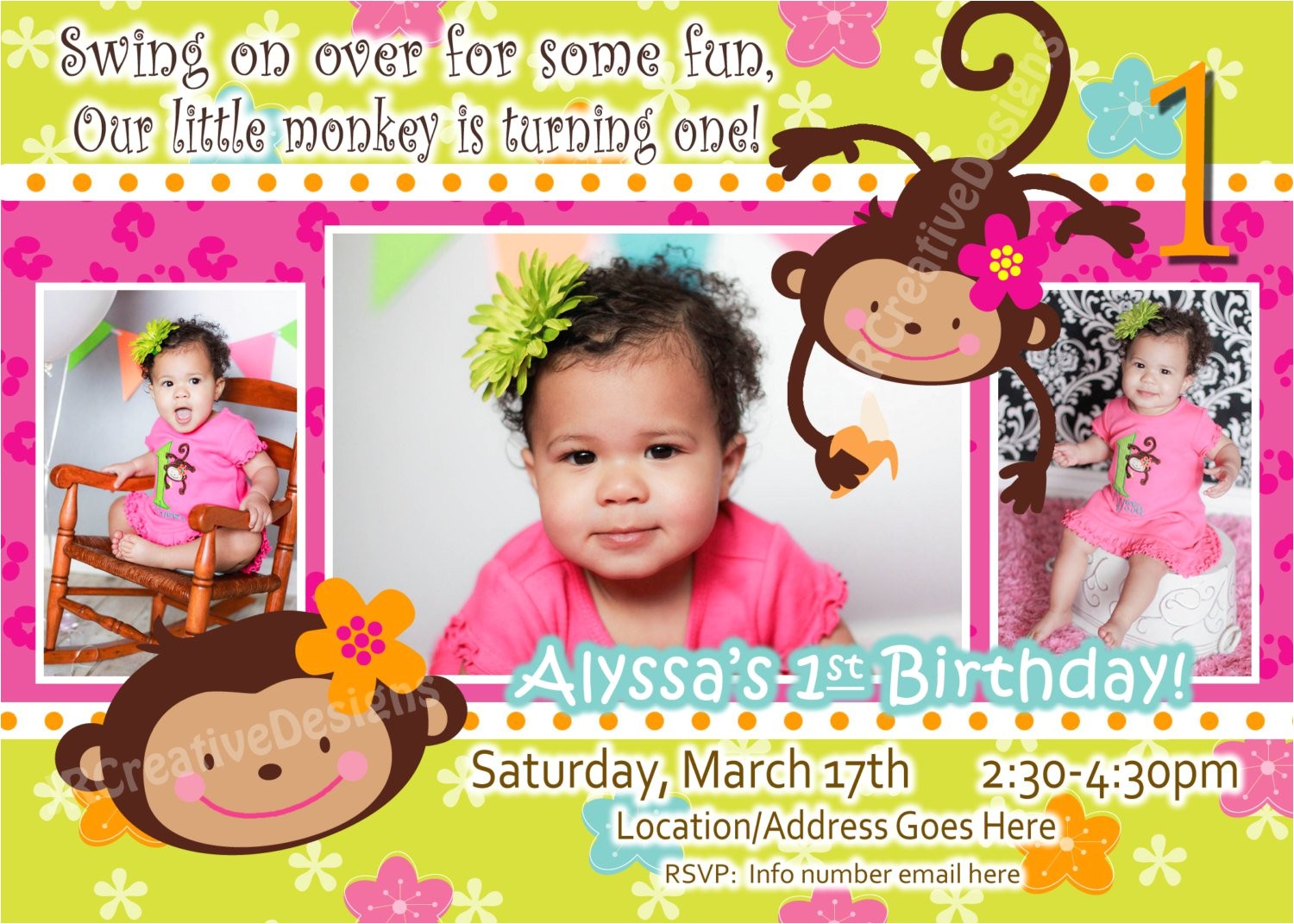 birthday invitation cards for 1 year old