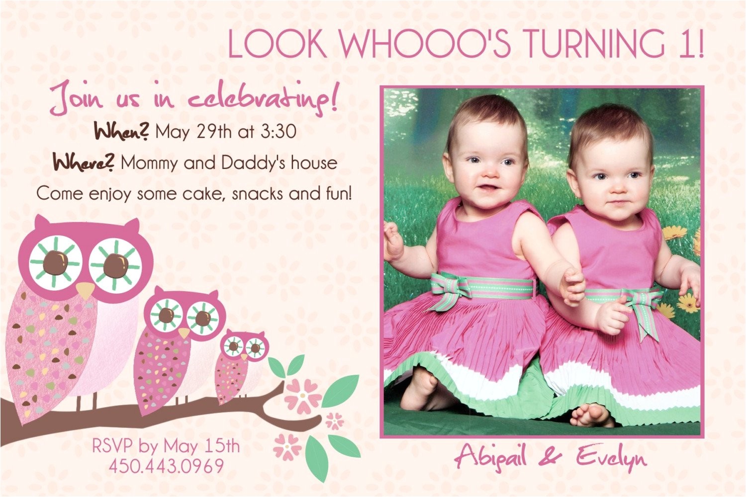 twins birthday invitations
