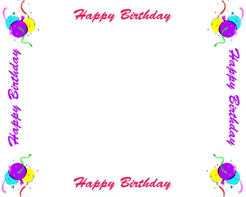 birthday borders and frames