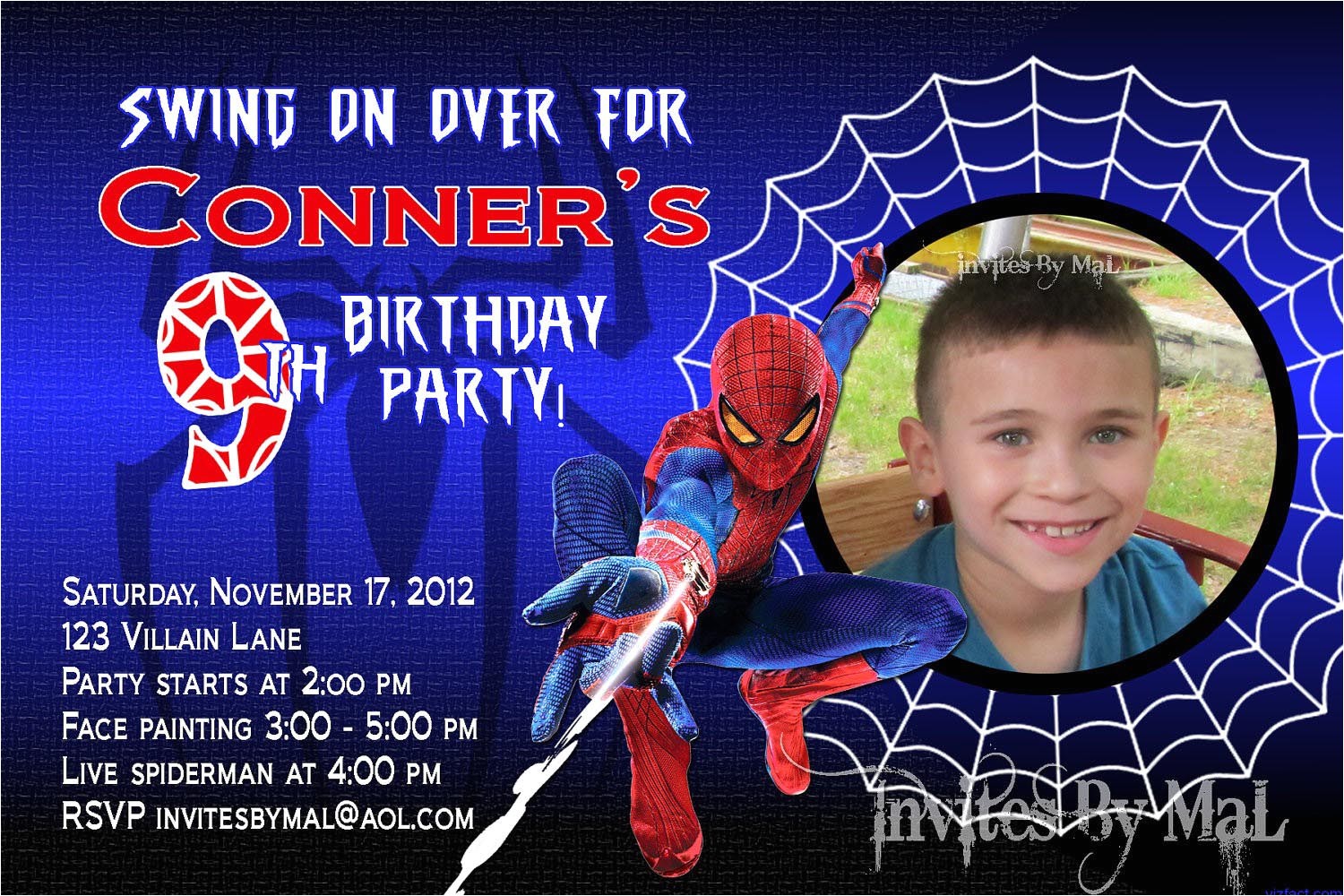 spiderman birthday party invitation templates