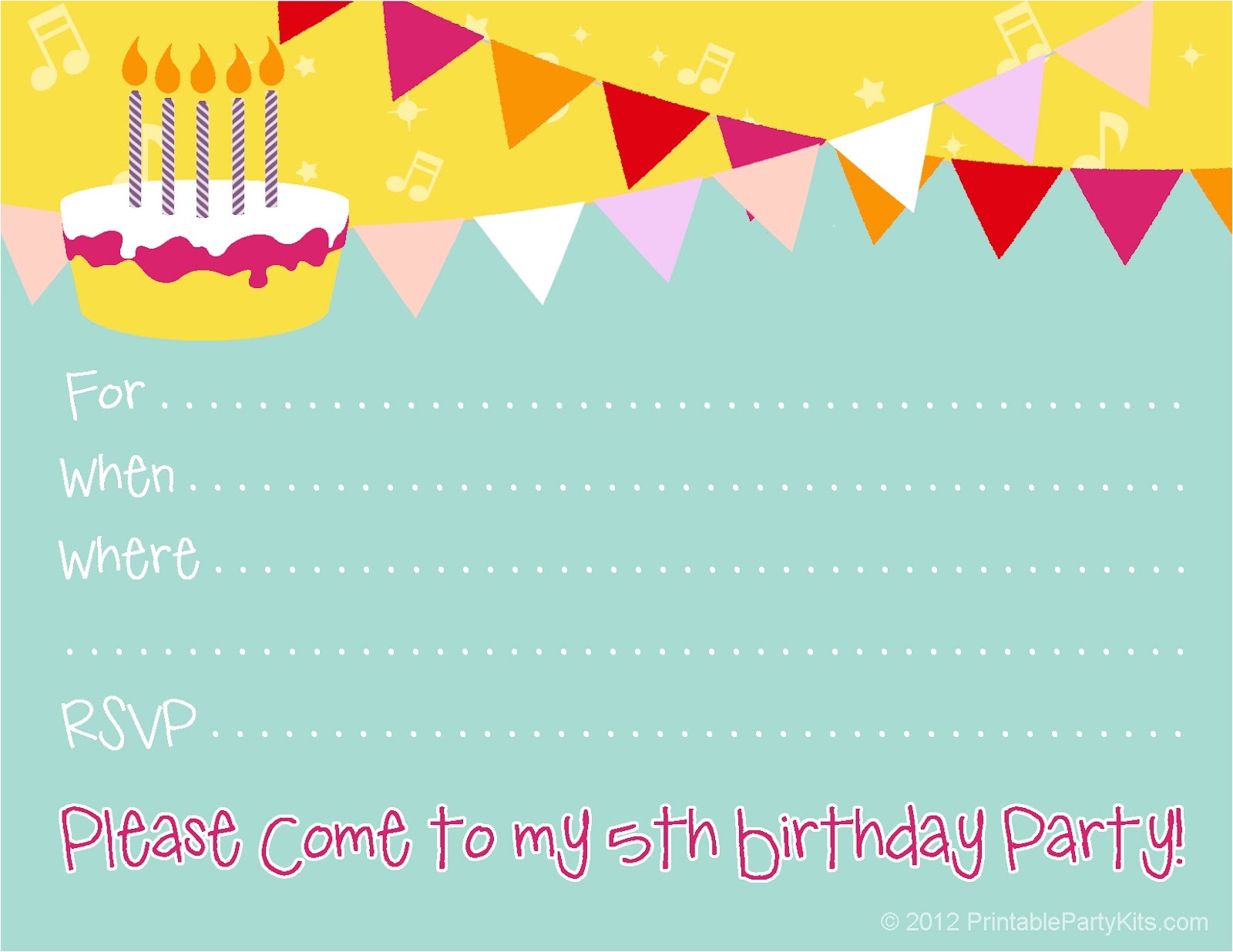 5th birthday party invitations 22