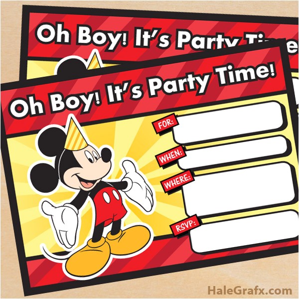 free printable mickey mouse birthday invitation