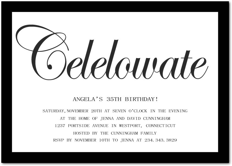 adult birthday invitation wording template