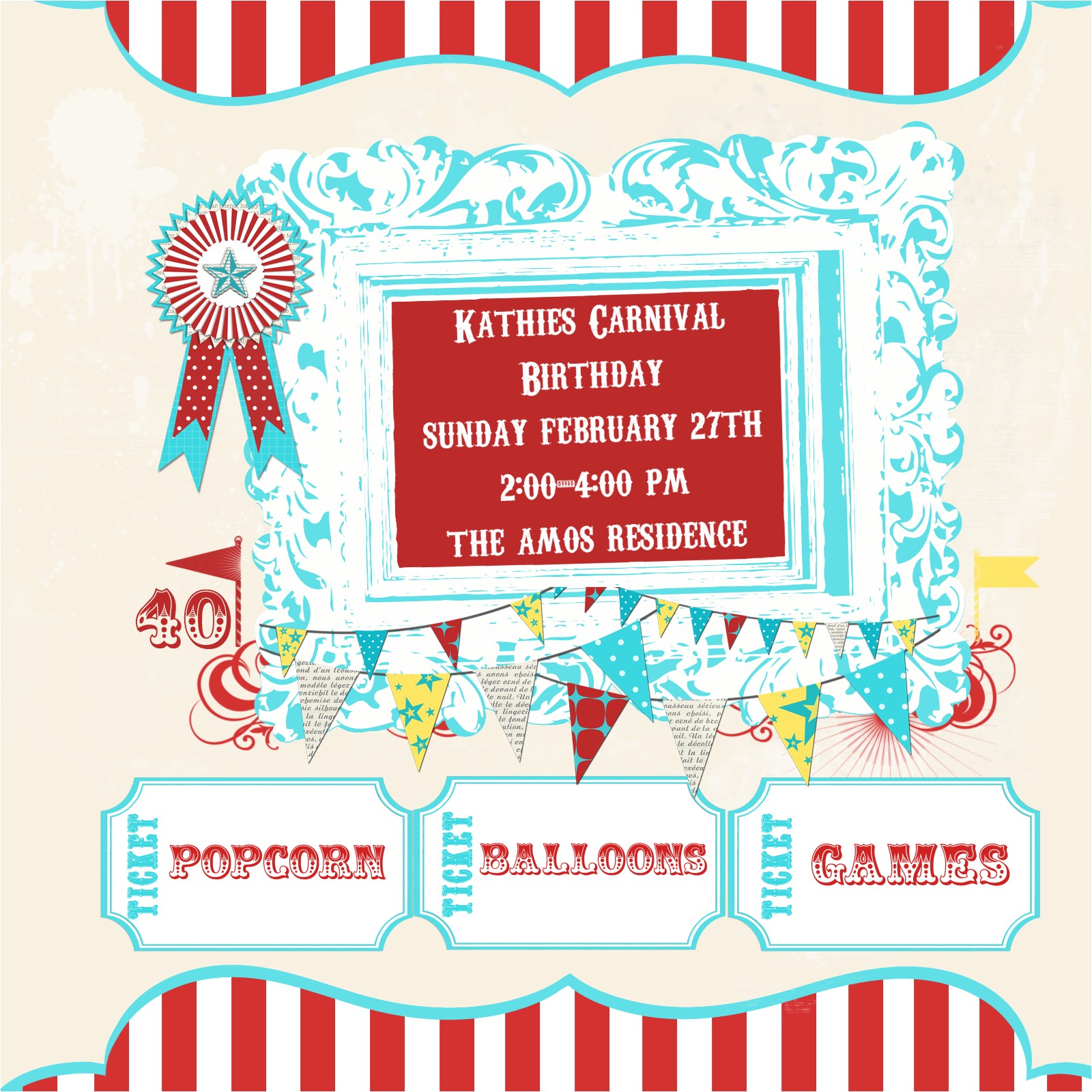 carnival birthday invitations walmart