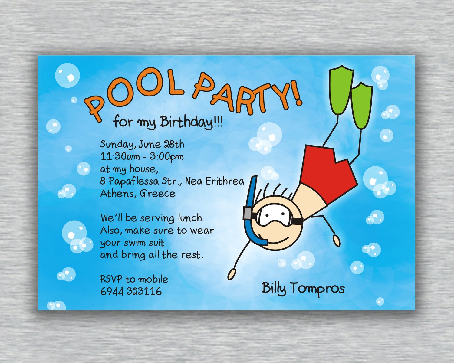 stunning pool party birthday invitations you can modify