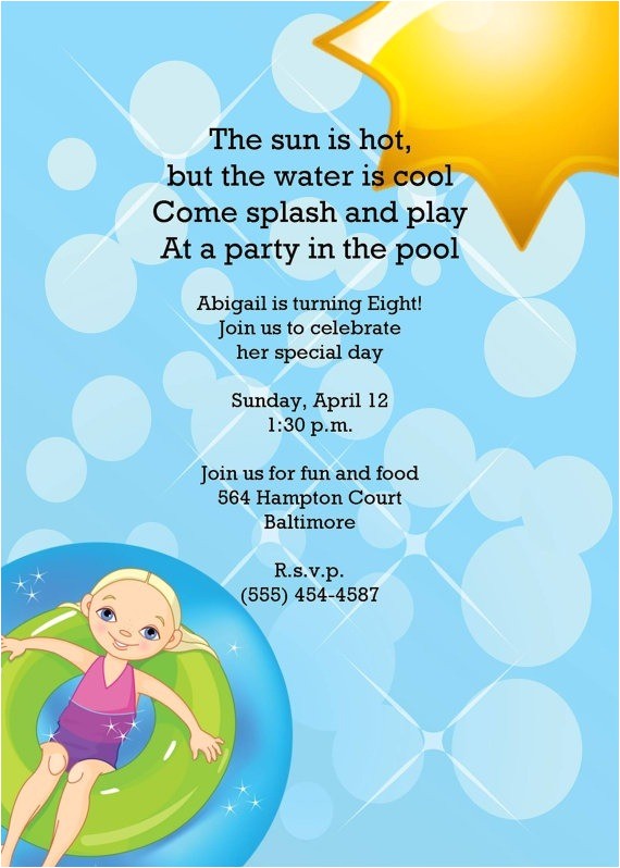 pool party invitation wording
