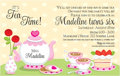 tea party birthday invitations