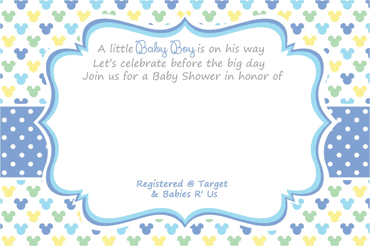 free printable mickey mouse baby shower invitation template for boy