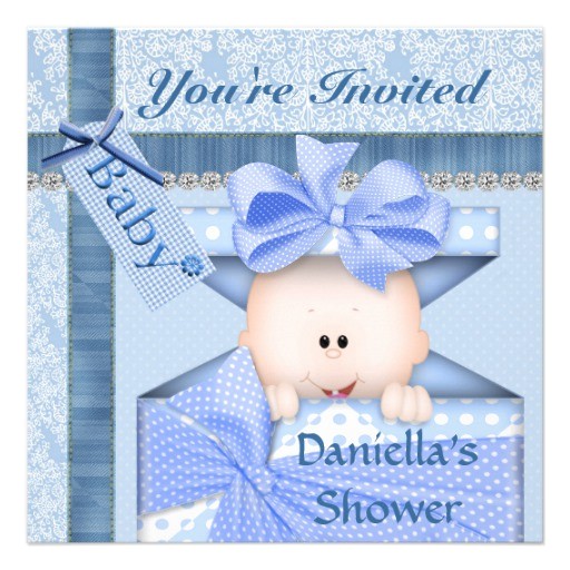 bling adorable baby shower invitation boy