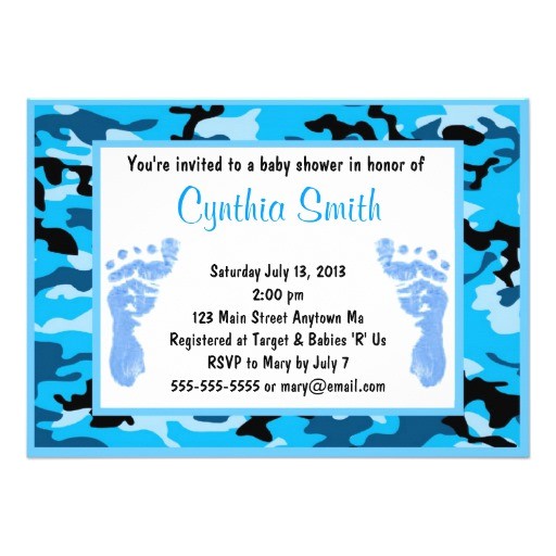 camouflage baby shower invitations
