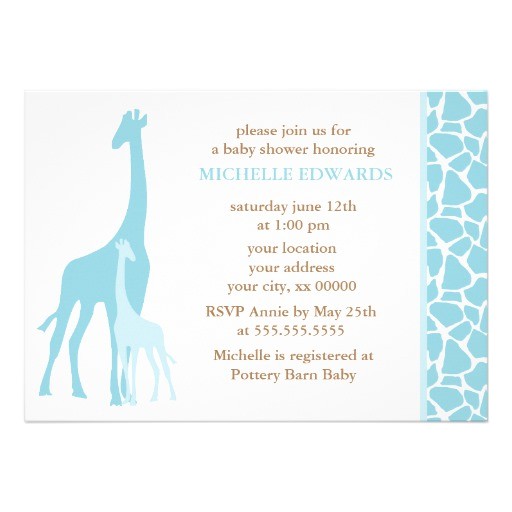 giraffe baby shower invitations