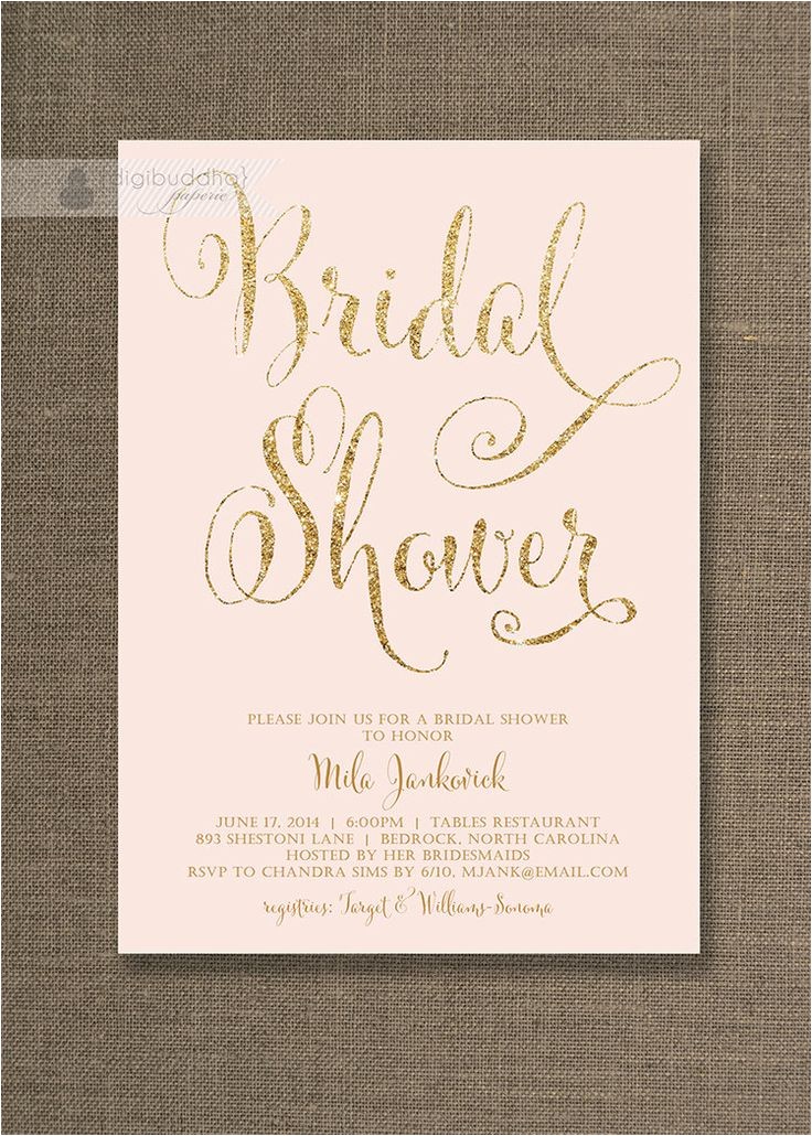 bridal shower invitations blush