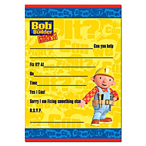 bob the builder invitation pad old