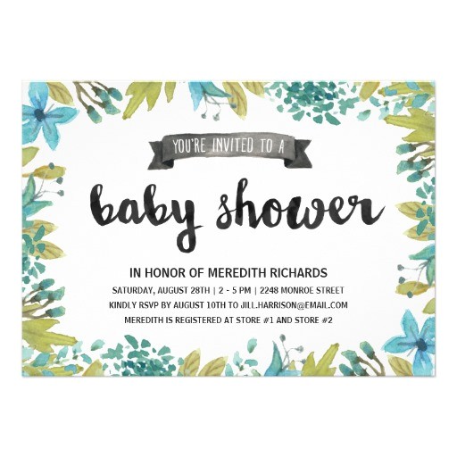 botanical baby shower card