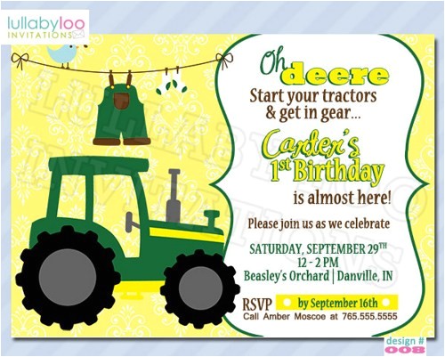 tractor birthday invitations celebrate children