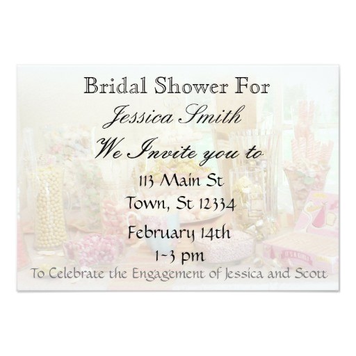 pink candy display bridal shower invitation 256596064784033399