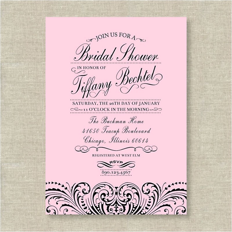 lace bridal shower invitation