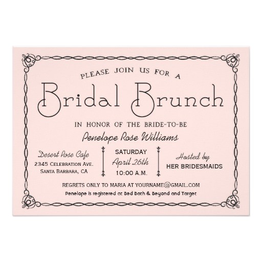 vintage bridal brunch bridal shower invitations