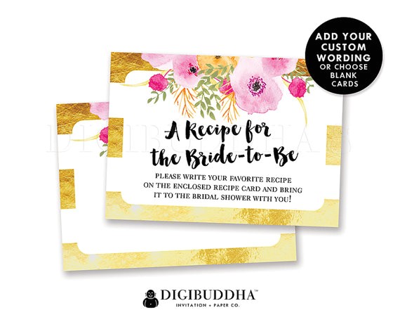 bridal shower insert card custom invitation