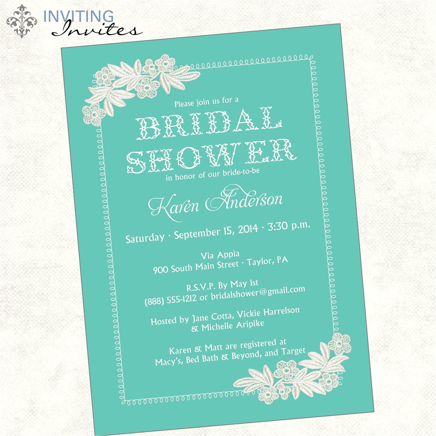 bridal shower invite wording