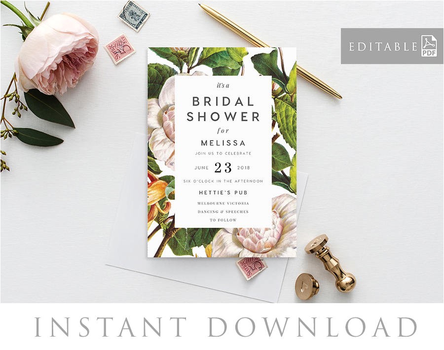 bridal shower invitation instant
