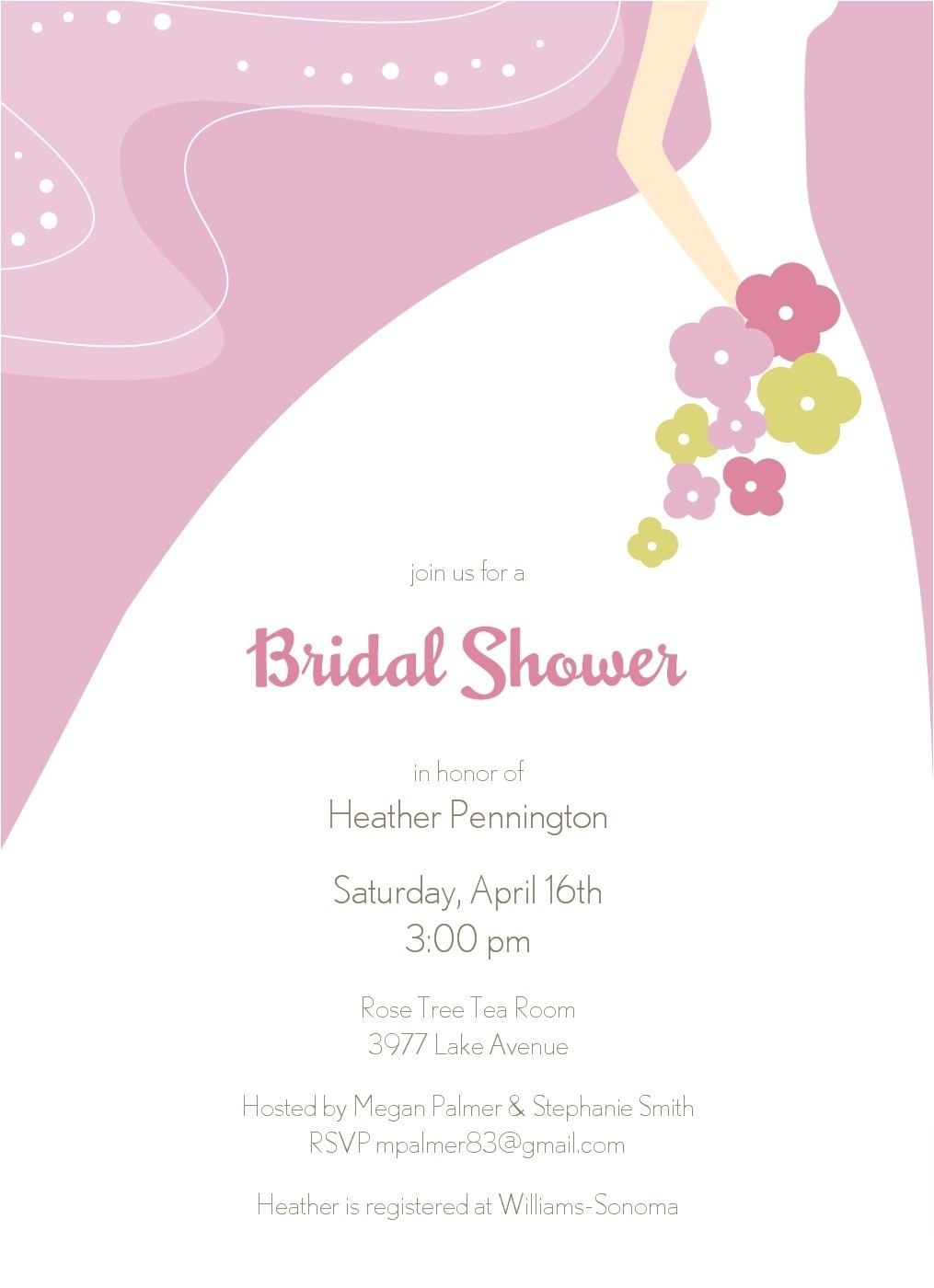 bridal shower invitations tar template