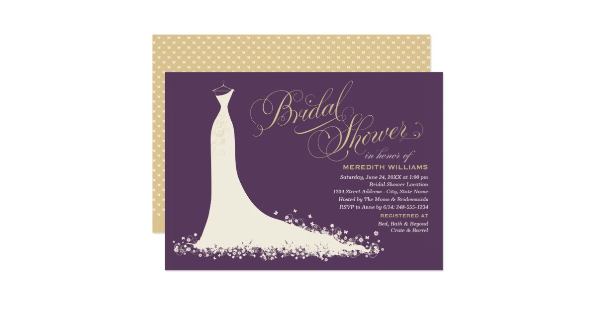 bridal shower invitation elegant wedding gown