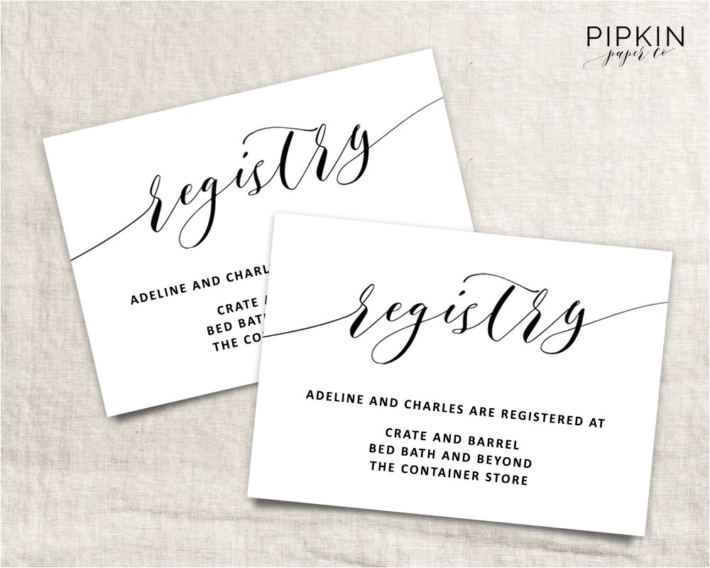 printable wedding registry card wedding