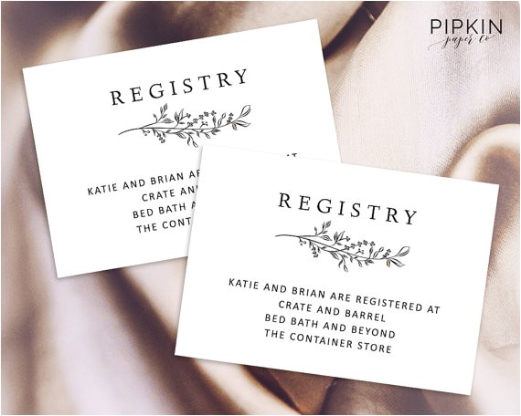 wedding registry template printable