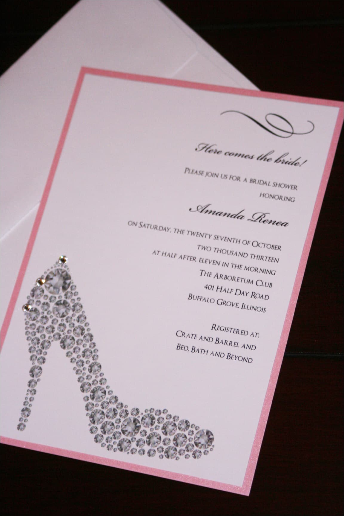 shoe bridal shower invitations