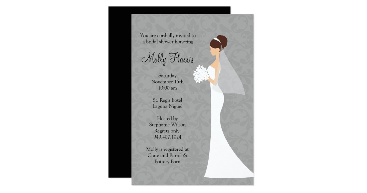 bridal shower invitation with matching envelopes