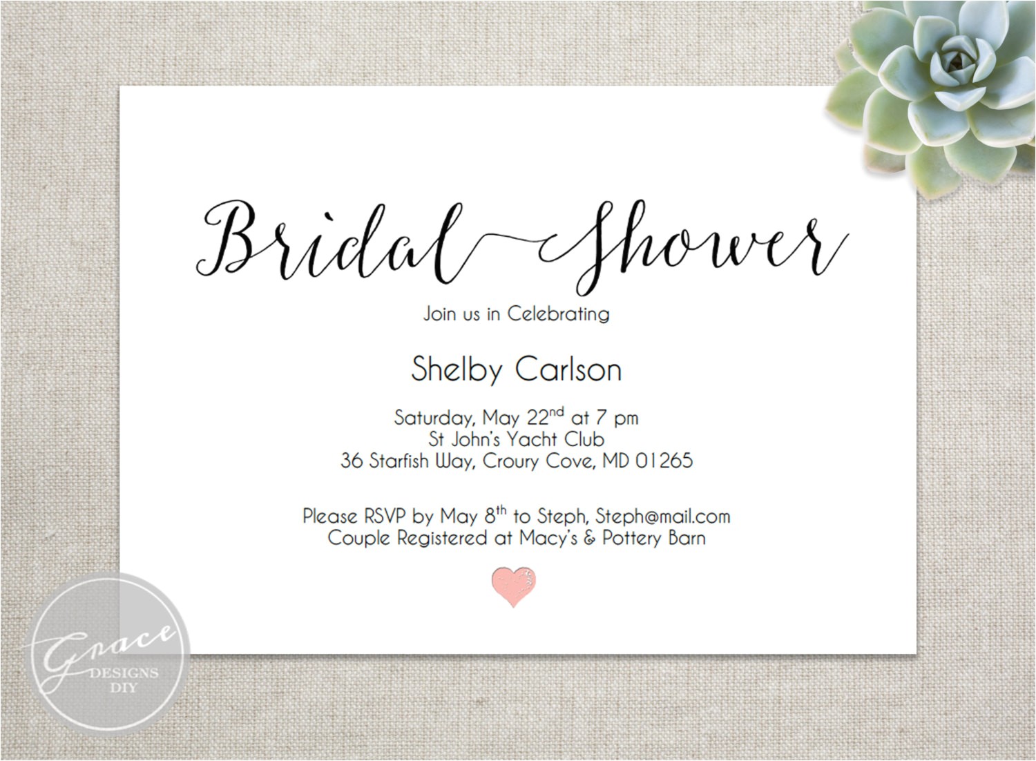 printable bridal shower invitation