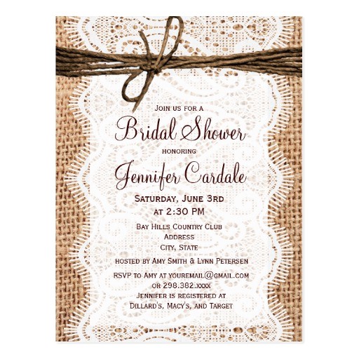 bridal shower postcard invitations free