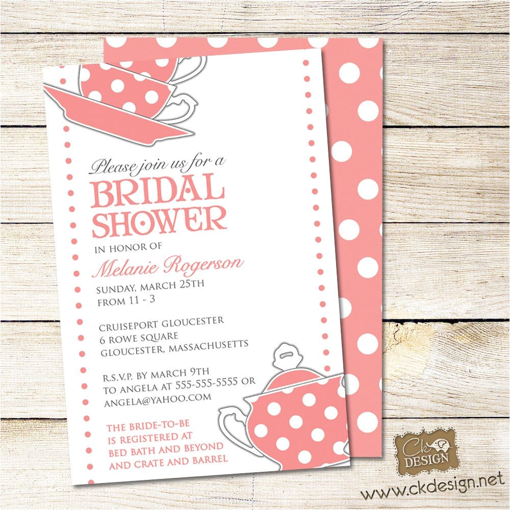 bridal shower tea party invitation poem