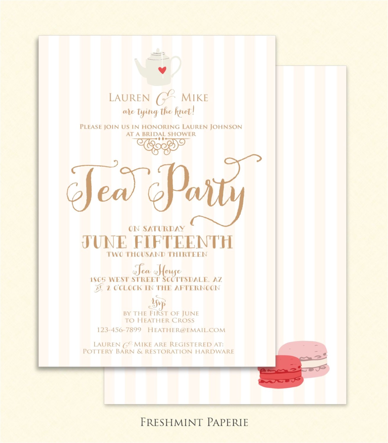 bridal shower invitation tea party