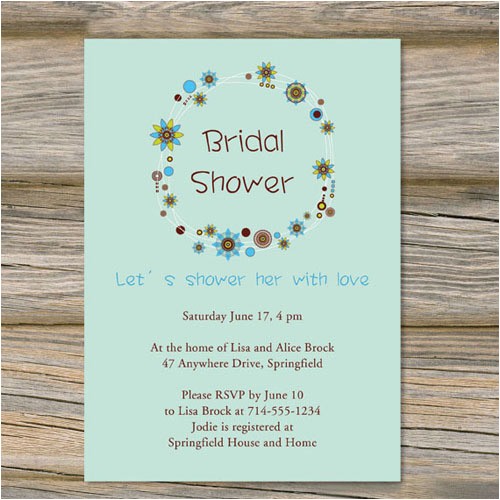 floral green bridal shower invitations cheap ewbs048