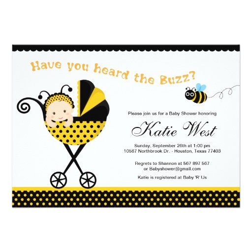bumble bee baby shower invitation