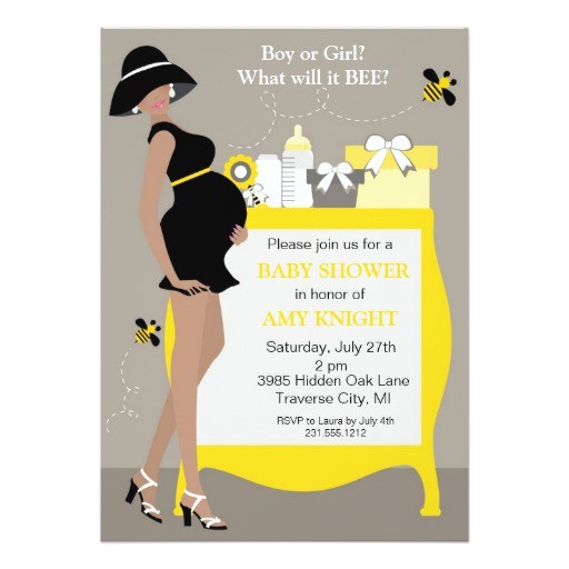 bumble bee baby shower invitations african ameri