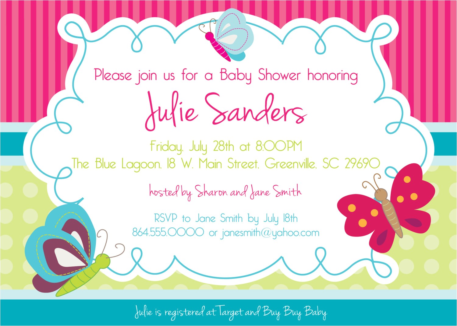 Butterfly Baby Shower Invites Free Design butterfly Baby Shower Invitations