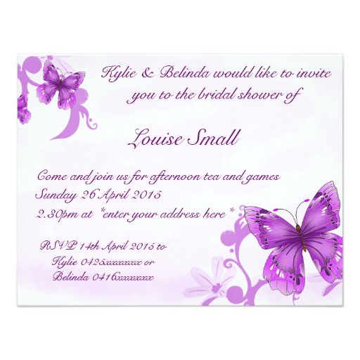 butterfly bridal shower invitations