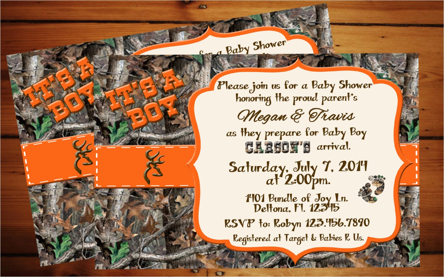 camouflage baby shower invitations