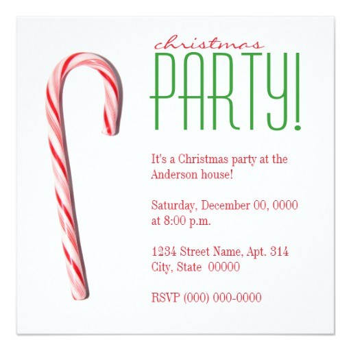 candy cane christmas party invitations