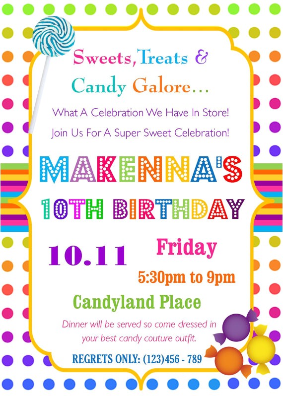 candyland birthday party invitation