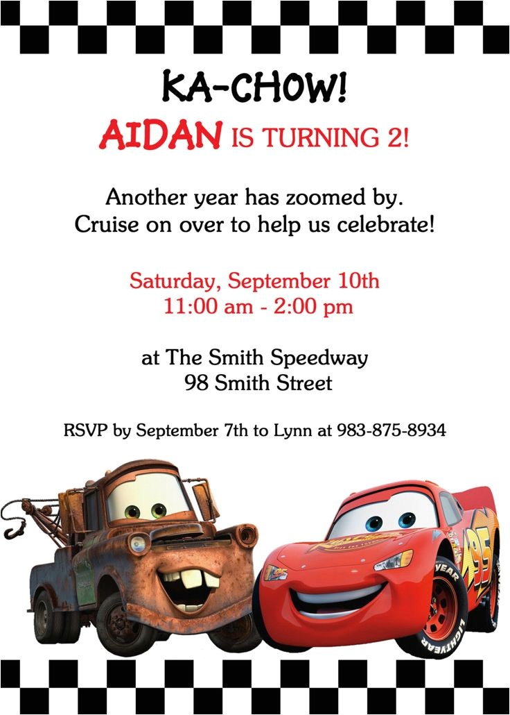 cars birthday invitations